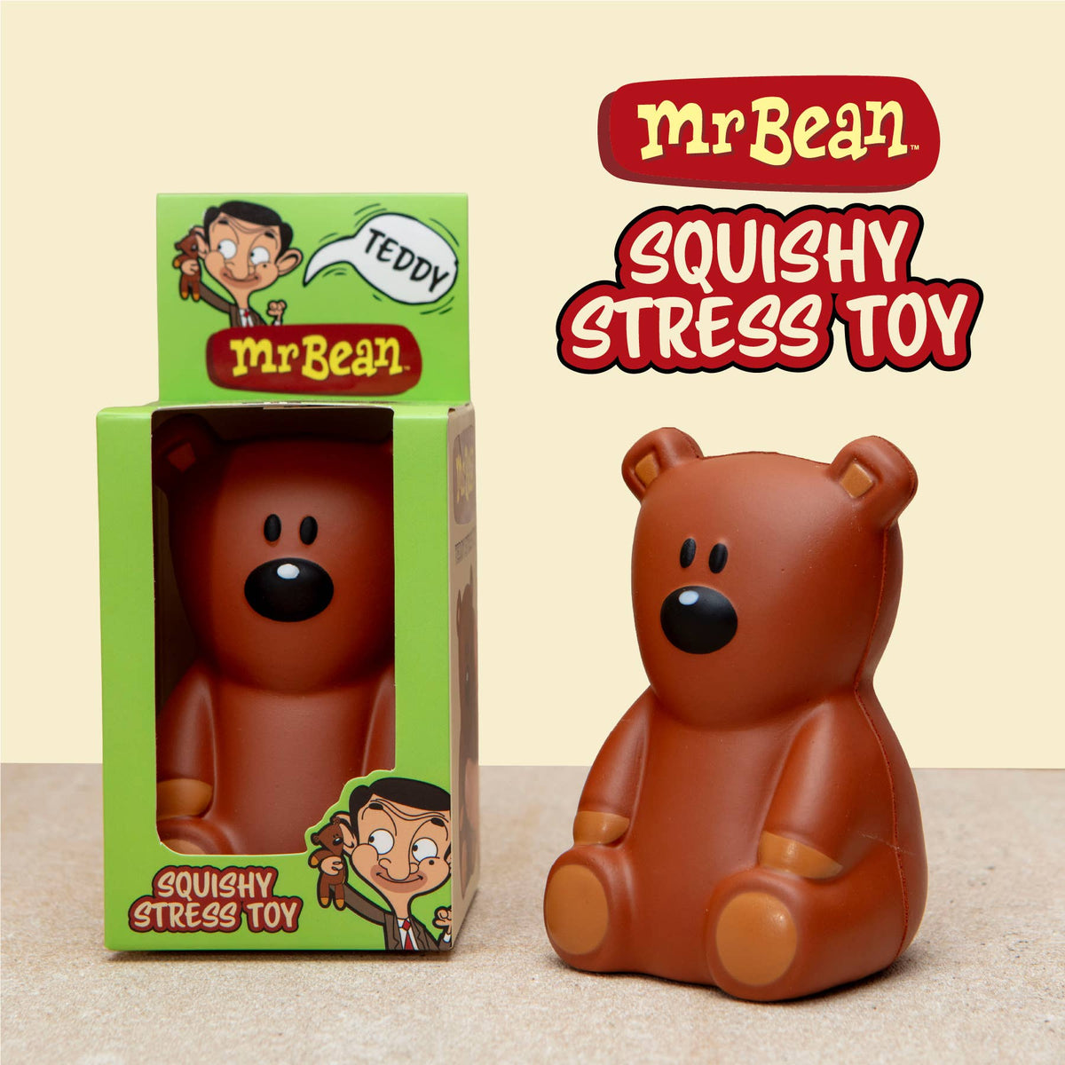 Mr Bean Teddy Squishy Toy, Officially Licensed Stress Toy