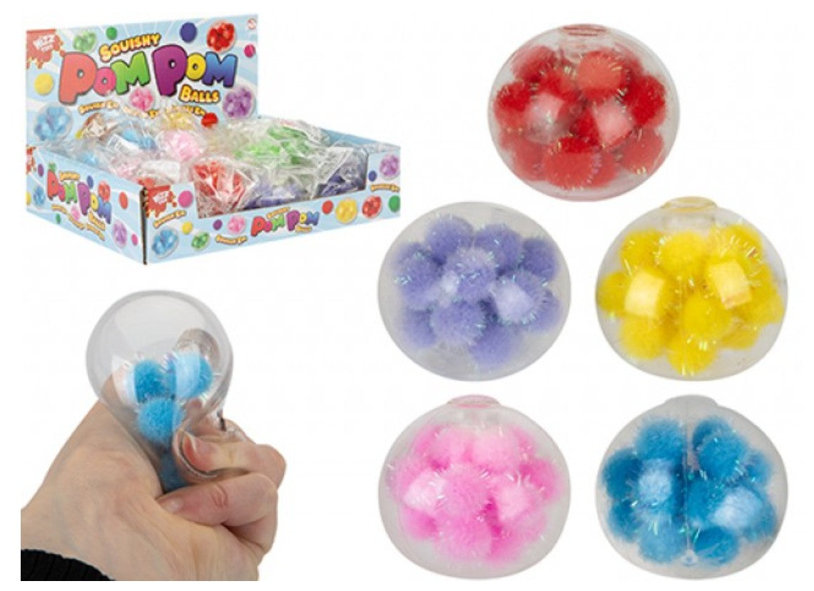 Pom Pom Squishy Ball 6.5cm