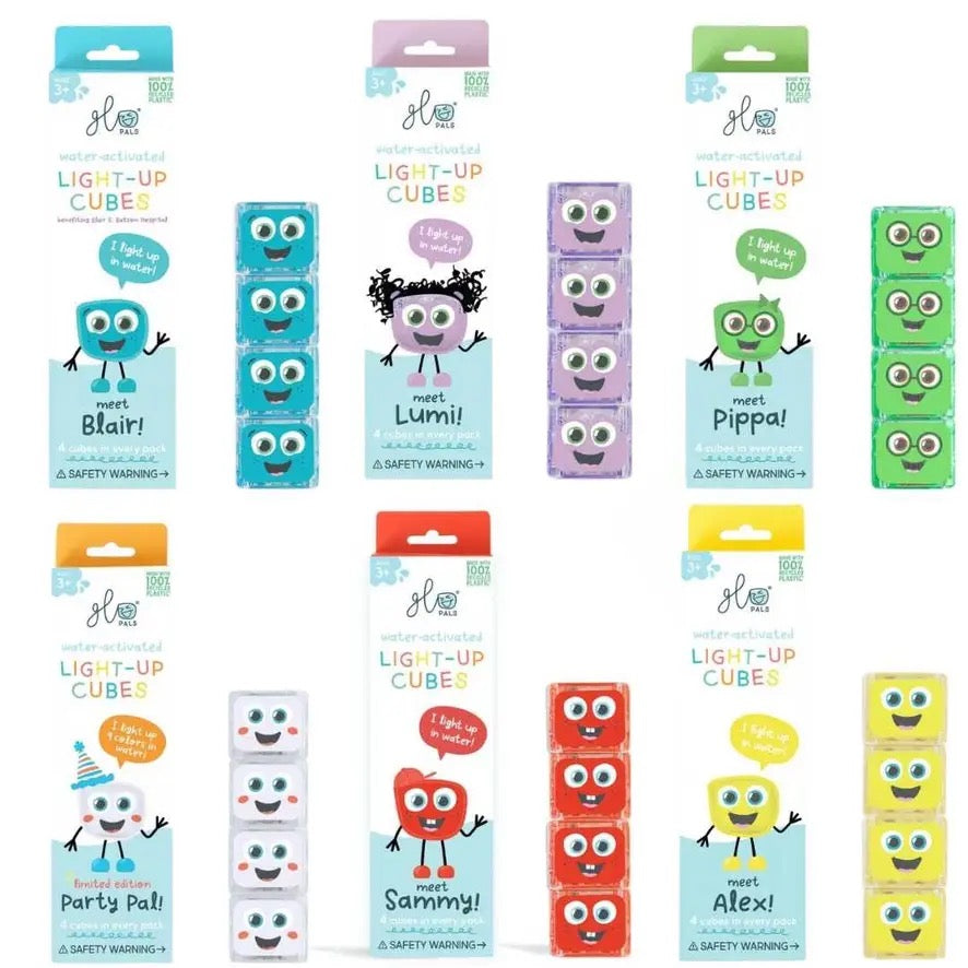 Glo Pals Light up Sensory Cubes - 4 Pack