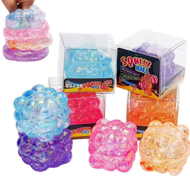 Glitter Bubble Squishy Cube